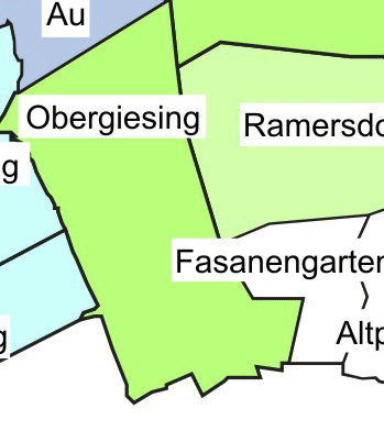 Obergiesing-Fasangarten - Miet-Schnitt: 12,70 Euro/m2 Das Viertel wächst vor allem durch Zuzug von außerhalb Münchens &ndash; und es wird älter. Neue Wohnungen entstehen etwa auf dem Areal des ehemaligen Afga-Werkes.. Auch wenn hier junge Familien zuziehen, wird das Durchschnittsalter im Viertel steigen. Die Preise könnten dadurch aber auch stabiler sein.