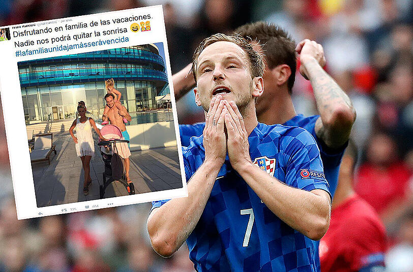 Ivan Rakitic lässt sich den Familienurlaub nicht verderben.