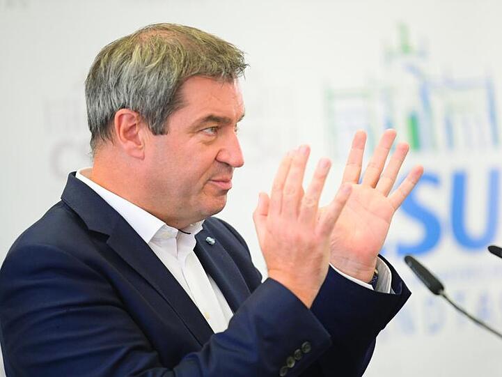 Der Bayerische Ministerpräsident Markus Söder (CSU) spricht bei einer Pressekonferenz. Foto: Nicolas Armer/dpa
