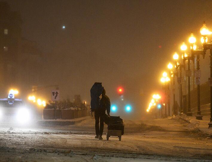 Schneechaos im Nordosten der USA: Bilder aus Boston.
