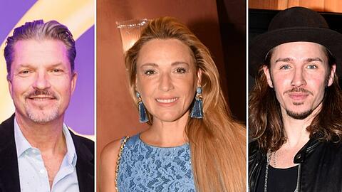 Dschungelcamp 2026 unter anderem mit (v.l.) Hardy Kr&uuml;ger, Simone Ballack und Gil Ofarim.