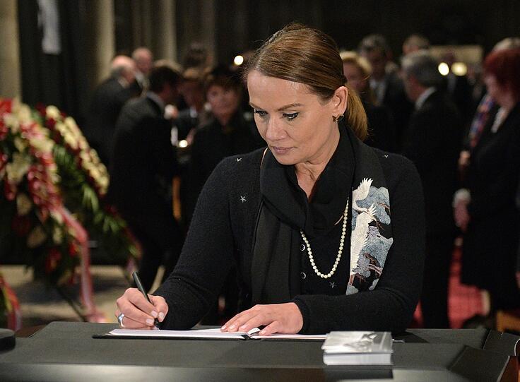 Jenny Jürgens bei der Trauerfeier von Udo Jürgens