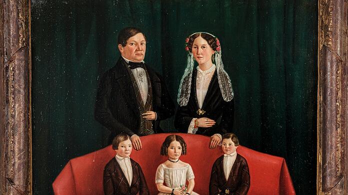 Die Familie Lippschütz, porträtiert von einem unbekannten Künstler