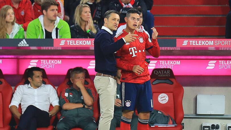 Arbeiten seit dieser Saison beim FC Bayern zusammen: Niko Kovac und James Rodríguez Arbeiten seit dieser Saison beim FC Bayern zusammen: Niko Kovac und James Rodríguez