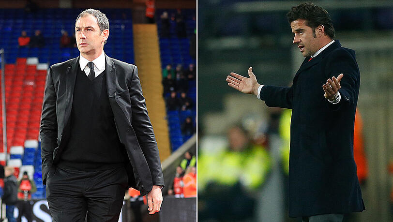 Vorletzter gegen Letzter: Paul Clement (links) coacht Swansea City, Marco Silva betreut seit Donnerstag Hull City. Vorletzter gegen Letzter: Paul Clement (links) coacht Swansea City, Marco Silva betreut seit Donnerstag Hull City.