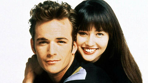 Luke Perry mit Shannen Doherty, seinem Co-Star aus "Beverly Hills, 90210"
