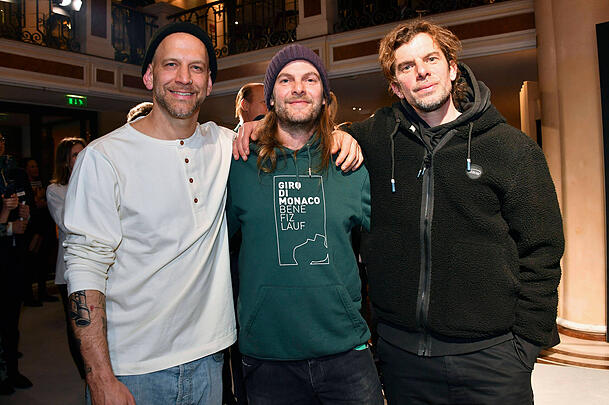 Florian Weber (li.), Peter Brugger und Rüdiger Linhof von den Sportfreunden Stiller.
