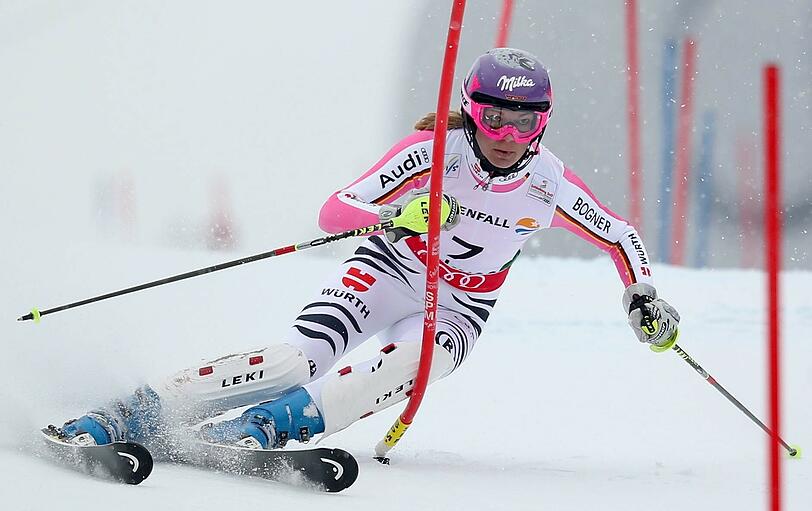 Bitter: Als Maria Höfl-Riesch kurz vor dem Ziel einfädelte, lag sie klar auf Medaillenkurs.