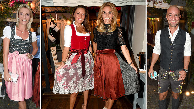 Auch ohne Wiesn präsentieren sich die Promis beim Käfer-Dinner in Tracht...