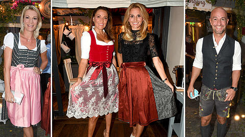 Auch ohne Wiesn präsentieren sich die Promis beim Käfer-Dinner in Tracht...