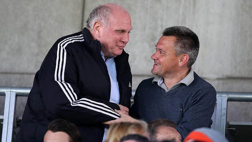 Haching-Präsident Manfred Schwabl (re.) hat einen guten Draht zu FC-Bayern-Patron Uli Hoeneß.