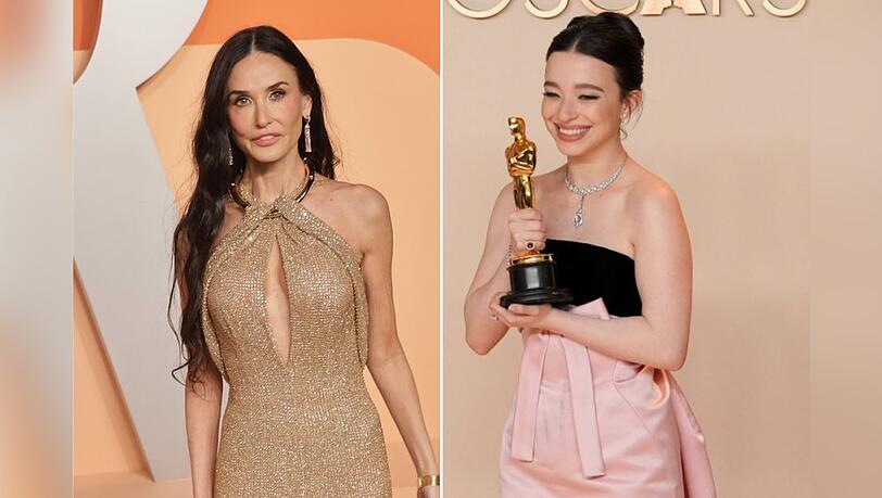 Demi Moore (r.) und Mikey Madison waren bei den diesjährigen Academy Awards in der Kategorie "Beste Hauptdarstellerin" nominiert.