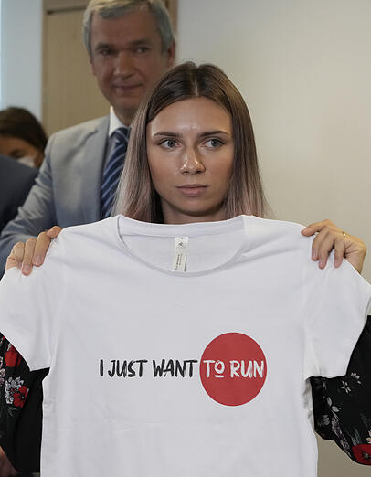 "Ich will doch nur laufen", fordert Kristina Timanowskaja. "Ich will doch nur laufen", fordert Kristina Timanowskaja.