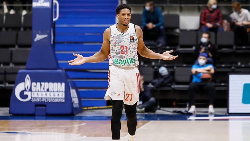 Frust in Russland: Bayerns Basketballer um Rubit nach der nächsten Euroleague Niederlage in St. Petersburg.