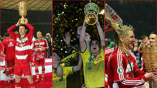 Der FC Bayern führt knapp im Pokal-Vergleich mit dem BVB Der FC Bayern führt knapp im Pokal-Vergleich mit dem BVB