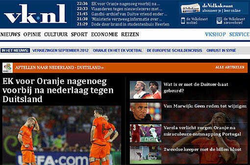 "volkskrant.nl" schrieb sinngemäß übersetzt: Oranje fiel auseinander wie zu lange gekochter Eintopf.