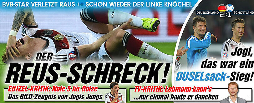 "Reus-Schreck" und "Duselsack-Sieg", Bild.de