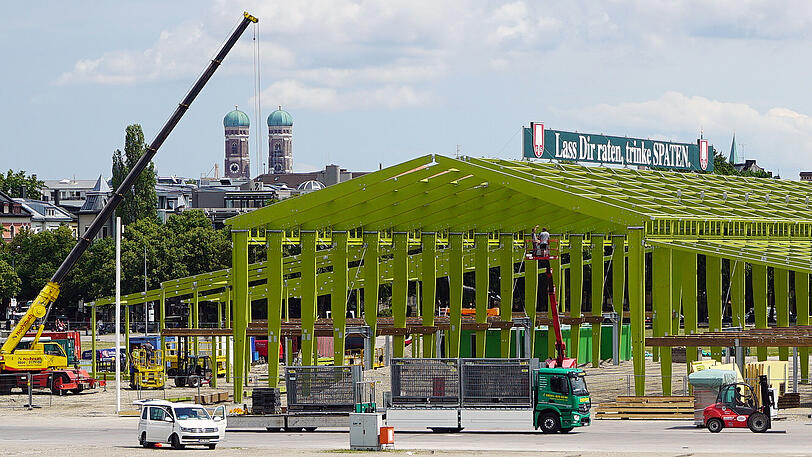Die Bilder vom Start des Aufbaus der Theresienwiese am 10. Juli.