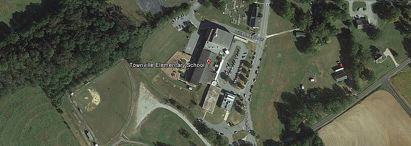 Der Ausschnitt aus Google Earth zeigt die Grundschule in Townville (US-Bundesstaat South Carolina).