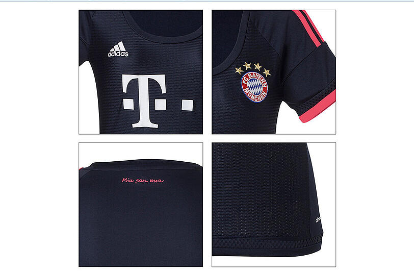 So sieht das Champions League Trikot für die Saison 15/16 aus. Die Bilder aus dem FCB-Onlineshop.