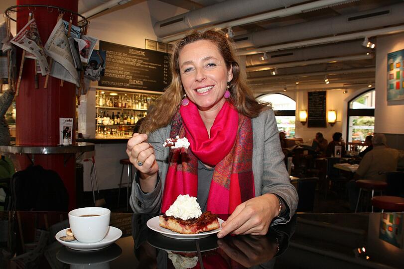 Wir trafen die Filmfest-Chefin im Stadtcafé auf einen Zwetschgen-Datschi.