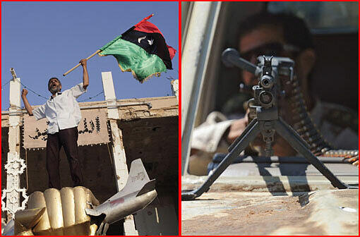 In einigen Städten feiern die Rebellen bereits den Sieg (wie hier nach der Eroberung der Gaddafi-Residenz in Tripolis). Doch die blutigen Kämpfe in Libyen sind noch nicht überstanden.