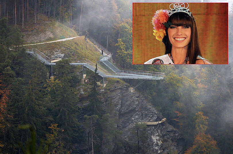 Hier stürzte Ena Kadic in die Tiefe: die Aussichtsplattform "Drachenfelsen" am Bergisel in Innsbruck.