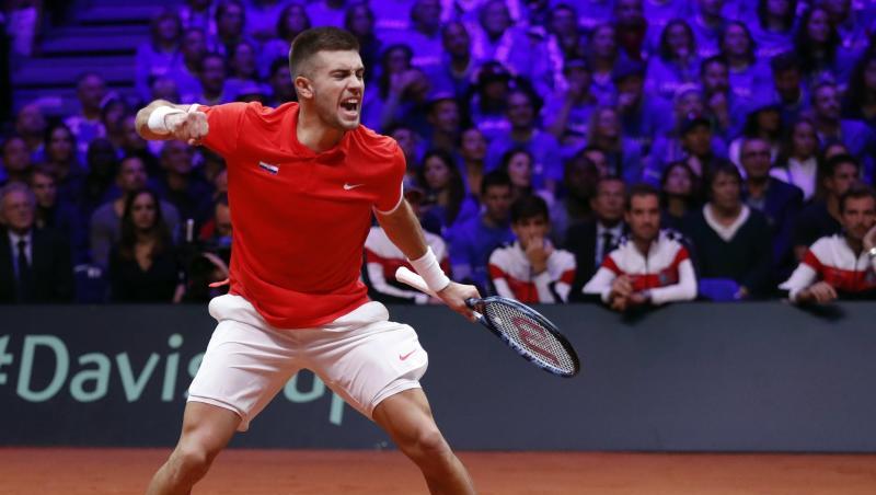 Borna Coric jubelt über seinen Sieg gegen den Franzosen Jeremy Chardy. Borna Coric jubelt über seinen Sieg gegen den Franzosen Jeremy Chardy.