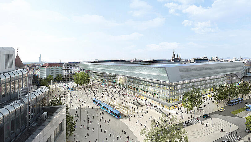 Ein Palast aus Stahl, Glas und Aluminium: Der Entwurf des Architekturbüros Auer Weber für den neuen Münchner Hauptbahnhof.