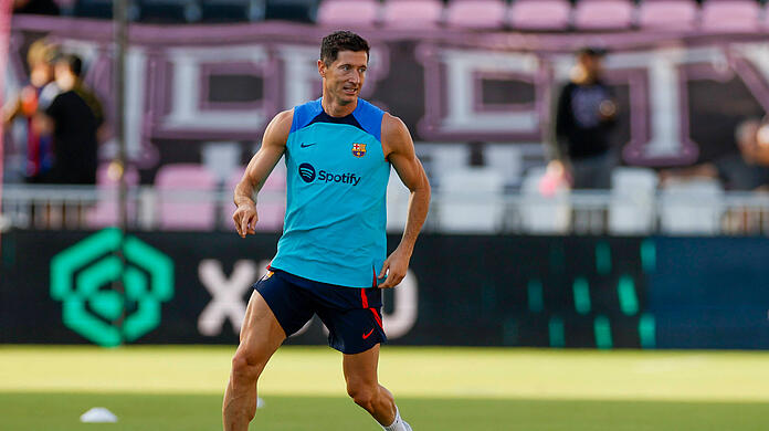 Robert Lewandowski im Trainingslager des FC Barcelona in Florida.