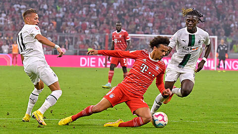 Achtung Stolpergefahr! Leroy Sané muss mit den Bayern zum Angstgegner nach Gladbach.