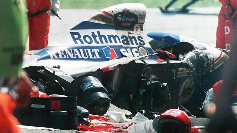 Tödliche Tragödie: In Imola verunglückt der dreimalige Weltmeister Ayrton Senna 1994 im Williams.