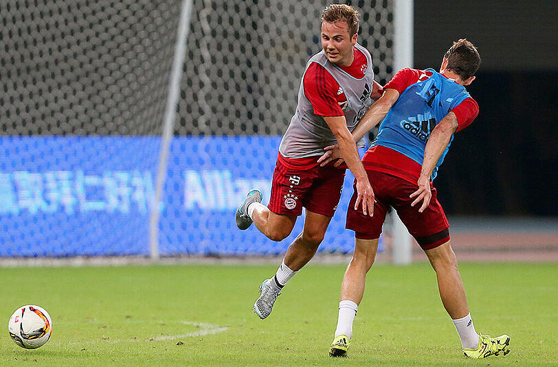 Hängte sich im Training voll rein: Mario Götze.