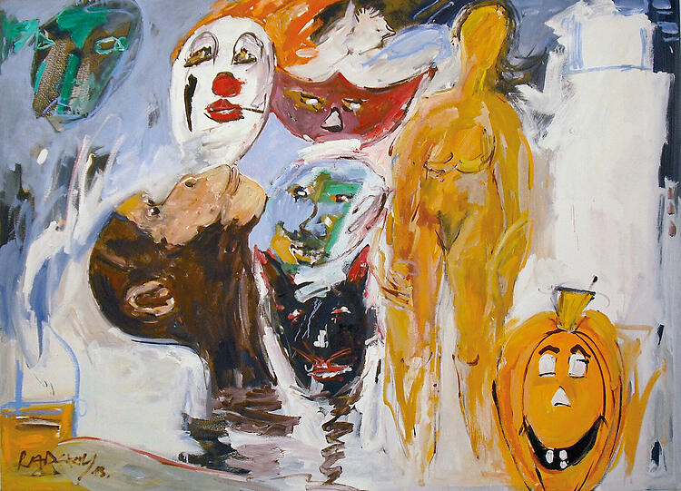 Cäsar W. Radetzkys Bild &bdquo;Helloween&ldquo; in der Galerie Bernd Dürr.