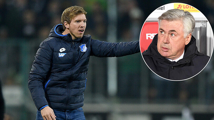 "Vielleicht in zehn bis 20 Jahren Bayern-Trainer": Sagt Ancelotti über Nagelsmann.
