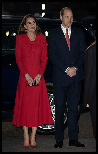 Herzogin Kate und Prinz William auf dem Weg zum Weihnachtskonzert in der Westminster Abbey.