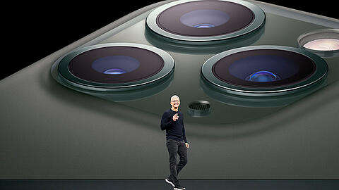 Apple-Chef Tim Cook auf der Keynote im September 2019.