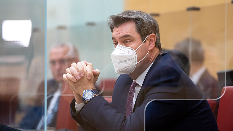 Bayerns Ministerpräsident Markus Söder am Freitag im Landtag.