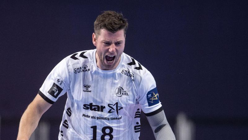 Kiels Niclas Ekberg jubelt nach einem Treffer. Kiels Niclas Ekberg jubelt nach einem Treffer.