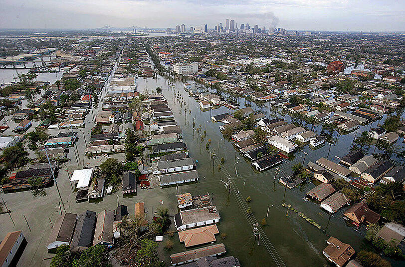 30. August 2005: Weite Teile von New Orleans stehen unter Wasser.