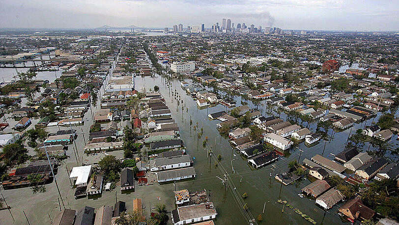 30. August 2005: Weite Teile von New Orleans stehen unter Wasser.