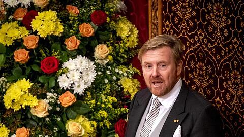 König Willem-Alexander bei seiner Rede vor den Mitgliedern der Ersten und Zweiten Kammer.