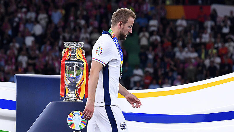 Wieder kein Titel für den Briten: Harry Kane und die Three Lions verloren das EM-Finale gegen Spanien. Wieder kein Titel für den Briten: Harry Kane und die Three Lions verloren das EM-Finale gegen Spanien.