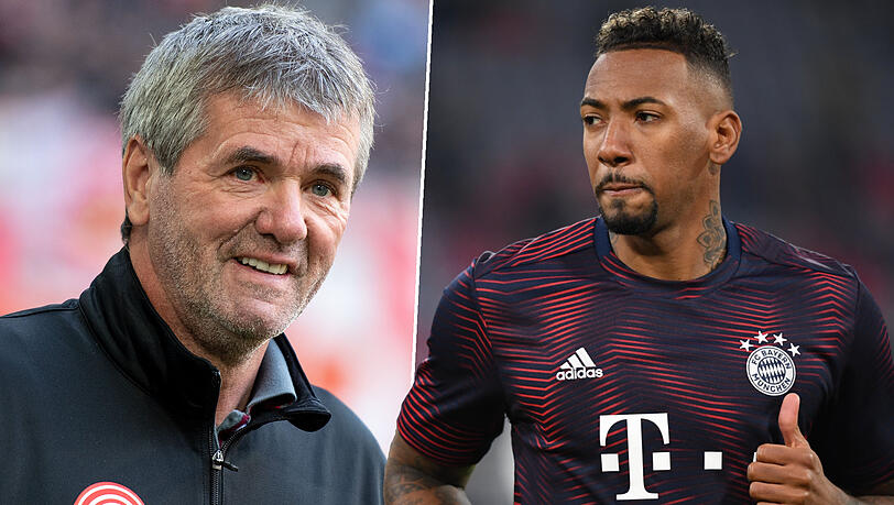 Kritisierte Jérôme Boateng (r.) vom FC Bayern nach dem Unentschieden: Friedhelm Funkel, Trainer von Fortuna Düsseldorf. Kritisierte Jérôme Boateng (r.) vom FC Bayern nach dem Unentschieden: Friedhelm Funkel, Trainer von Fortuna Düsseldorf.