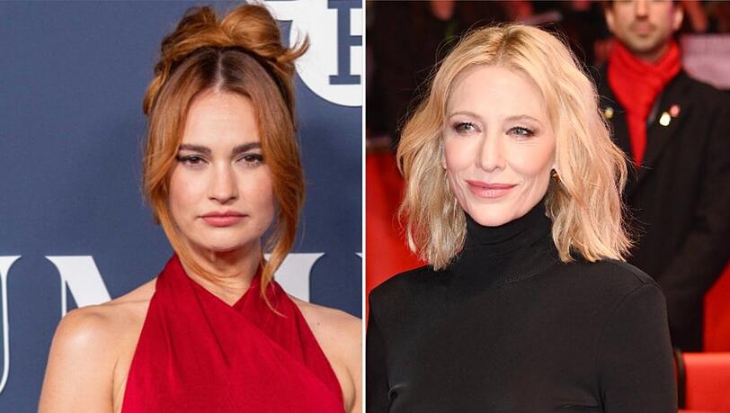 Lily James (li.) und Cate Blanchett liegen mit ihren Haarfarben absolut im Trend.