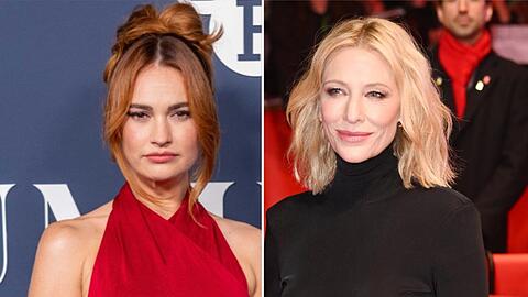 Lily James (li.) und Cate Blanchett liegen mit ihren Haarfarben absolut im Trend.