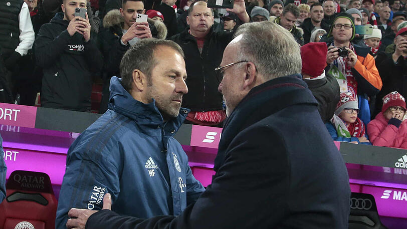 Bayern-Trainer Hansi Flick (l.) und Vorstandsboss Karl-Heinz Rummenigge.