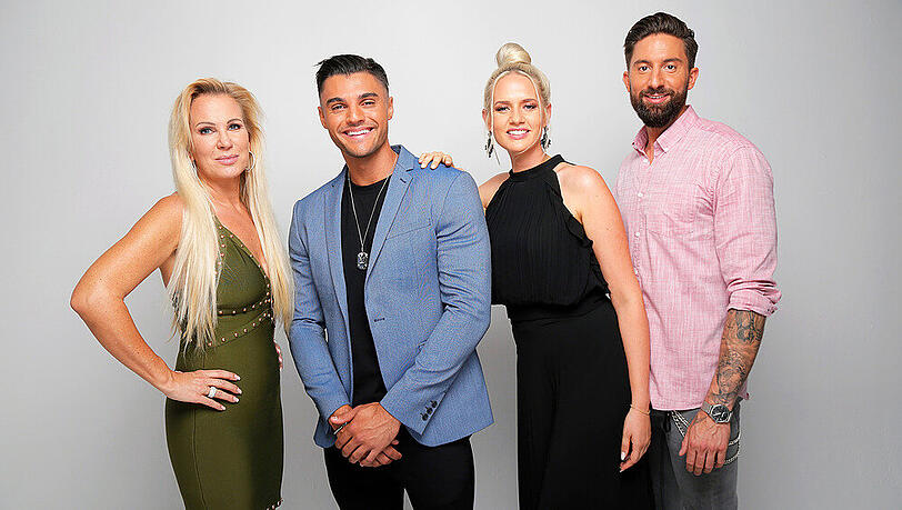 Die Promis von "Match!": Claudia Norberg, Marcellino Kremers, Sarah Knappik und Sebastian Fobe (v.l.) Die Promis von "Match!": Claudia Norberg, Marcellino Kremers, Sarah Knappik und Sebastian Fobe (v.l.)