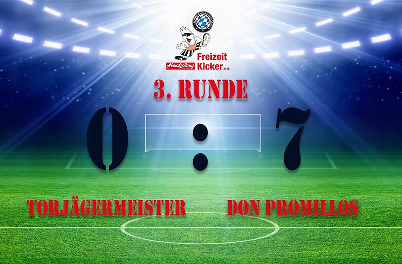 Die Don Promillos gewannen die Partie in der 3. Runde mit 7:0.