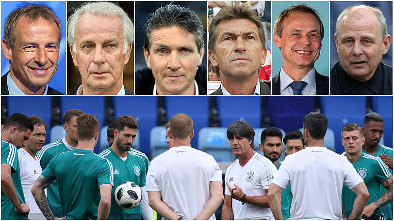 Das sagen die sechs Weltmeister (von links nach rechts: Jürgen Klinsmann, Rainer Bonhof, Bodo Illgner, Klaus Augenthaler, Olaf Thon und Bernd Hölzenbein) über das "Endspiel" gegen Schweden